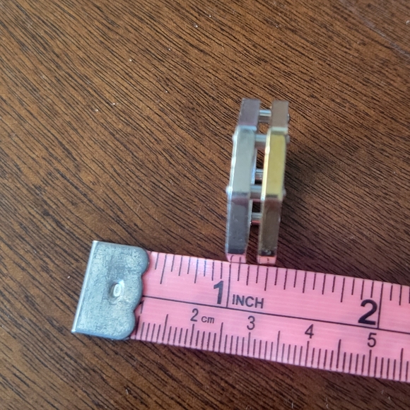 Hexagonal Silver and Gold Men's Two Tone Double Ring - Picture 10 of 12